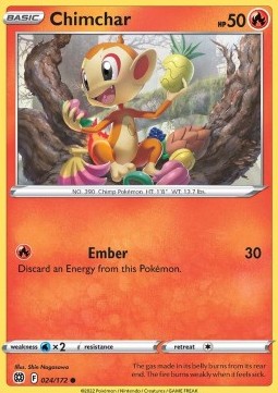 Chimchar (Holo) Pokemon card from Brilliant Stars