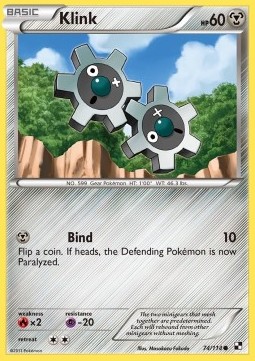 Klink Pokemon card from Black White
