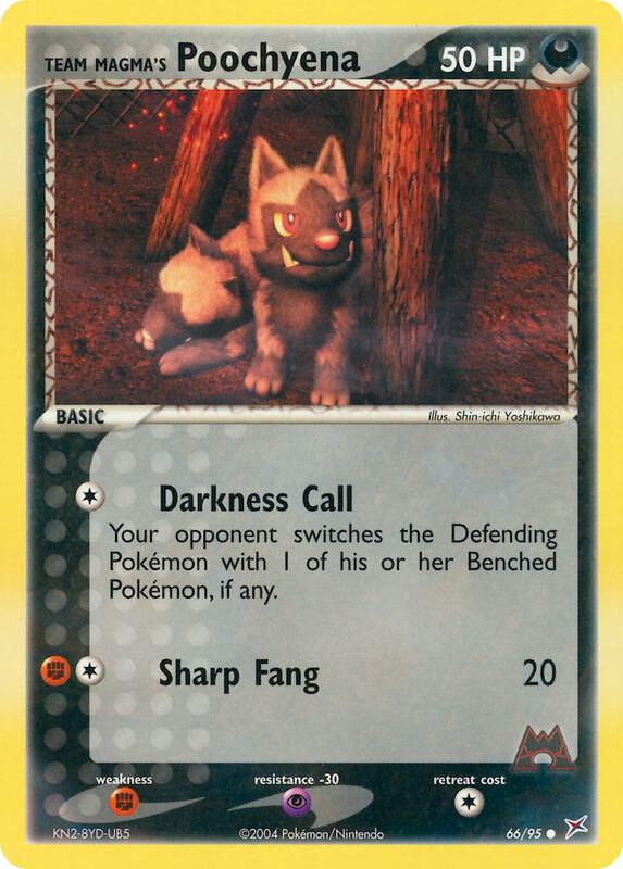 Team Magma's Poochyena Pokemon card from Team Magma vs Team Aqua