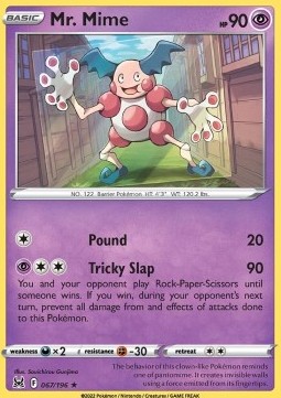 Mr. Mime Pokemon card from Lost Origin