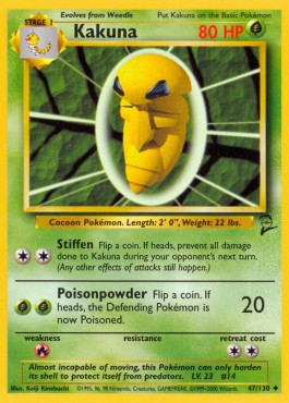 Kakuna Pokemon card from Base Set 2
