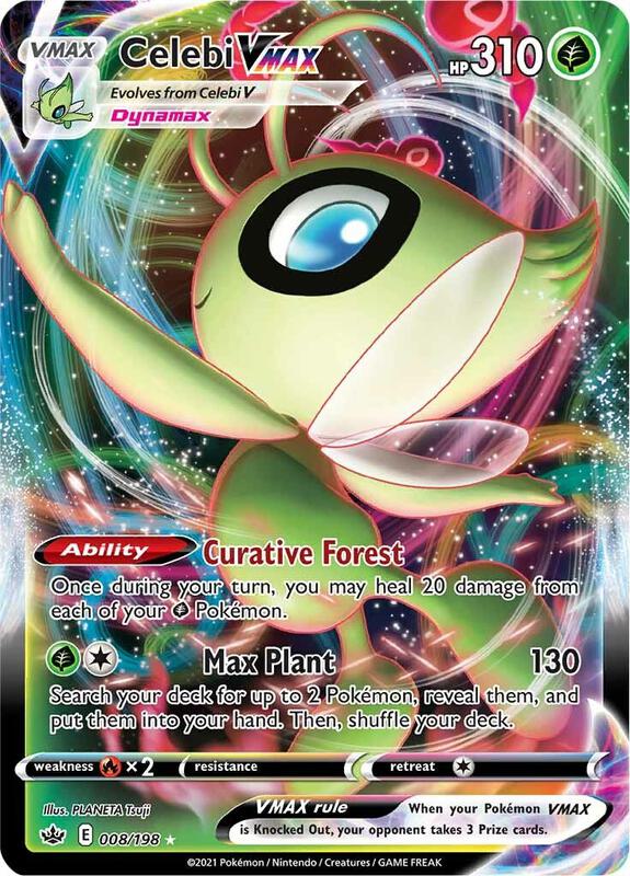 Celebi VMAX Pokemon card from SWSH06: Chilling Reign