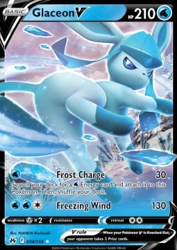 Glaceon V Pokemon card from Crown Zenith
