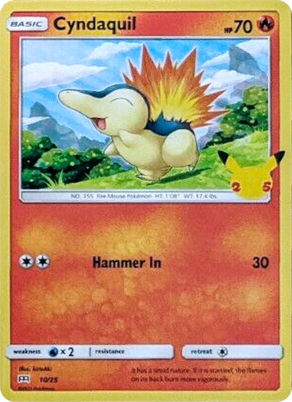 Cyndaquil Pokemon card from McDonald's 25th Anniversary Promos