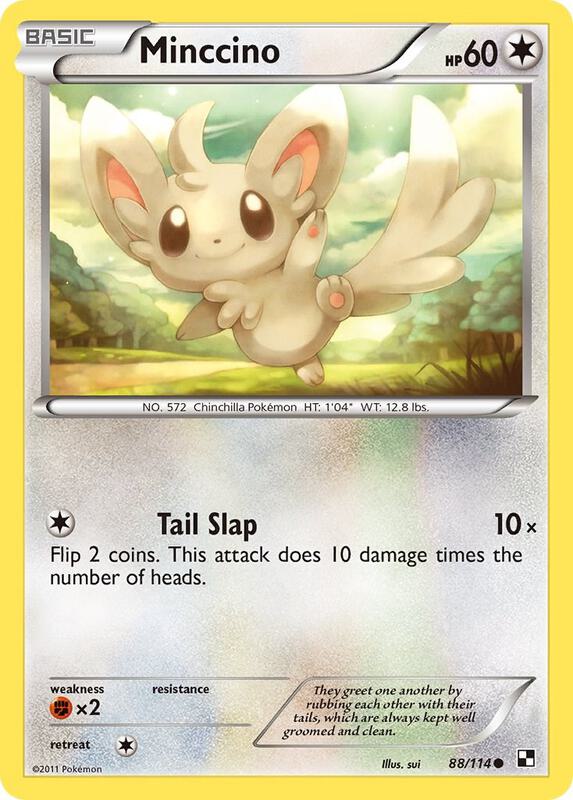Minccino Pokemon card from Black and White