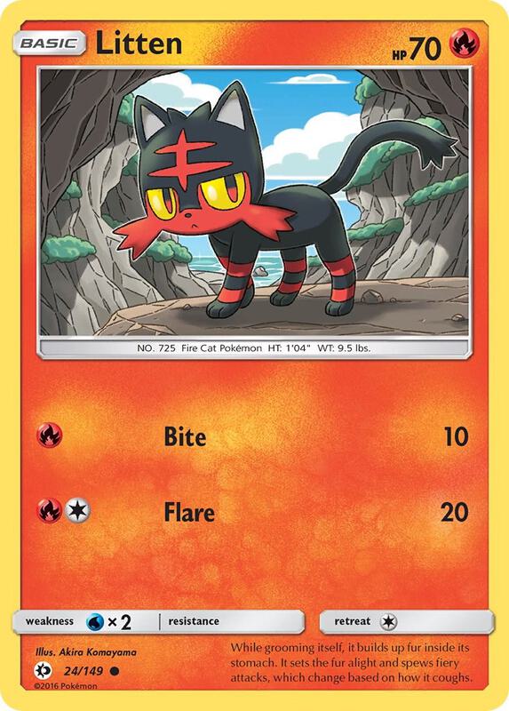 Litten Pokemon card from SM Base Set