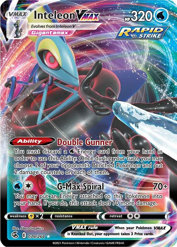 Inteleon VMAX Pokemon card from SWSH08: Fusion Strike