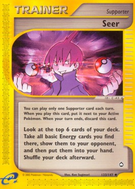 Seer Pokemon card from Aquapolis
