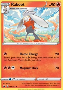 Raboot Pokemon card from Sword Shield
