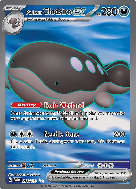 Paldean Clodsire ex Pokemon card from SV02: Paldea Evolved