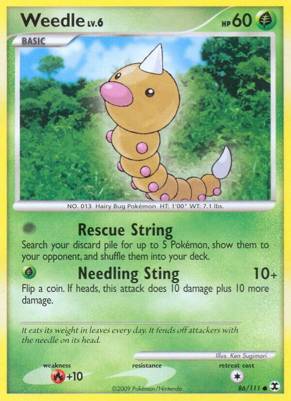 Weedle Pokemon card from Rising Rivals
