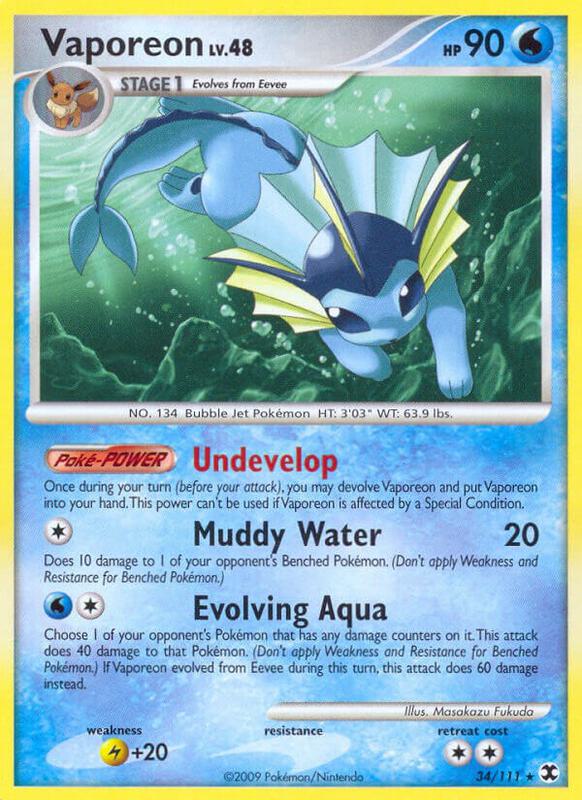 Vaporeon Pokemon card from Rising Rivals