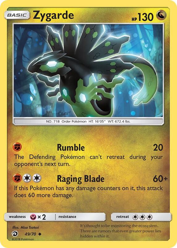 Zygarde Pokemon card from Dragon Majesty