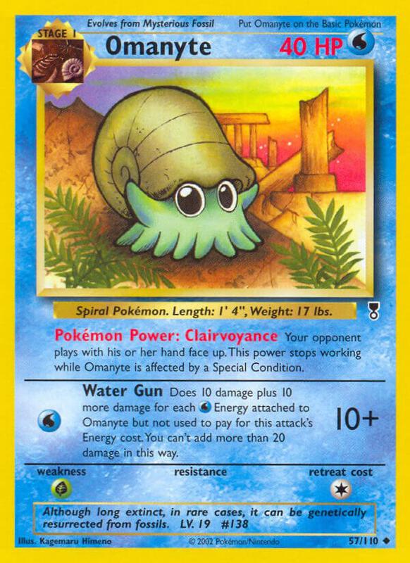 Omanyte Pokemon card from Legendary Collection