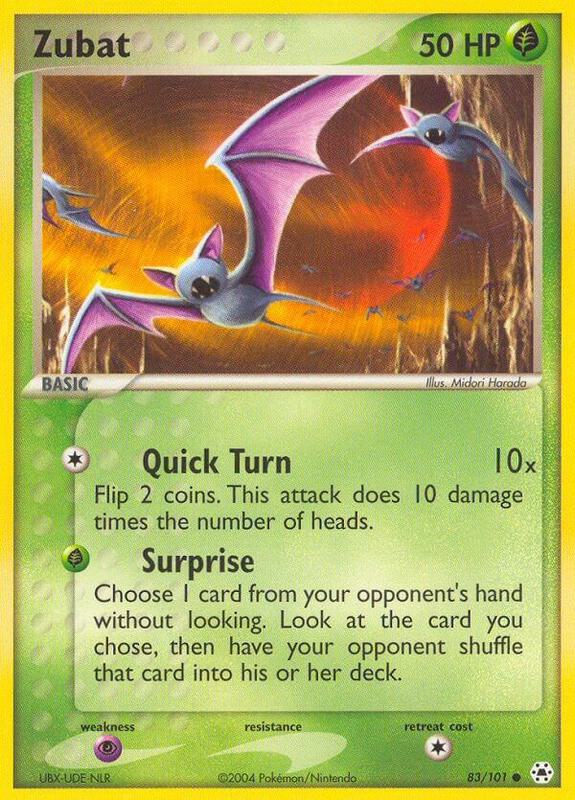 Zubat Pokemon card from Hidden Legends