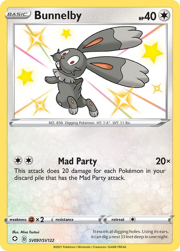 Bunnelby Pokemon card from Shining Fates: Shiny Vault