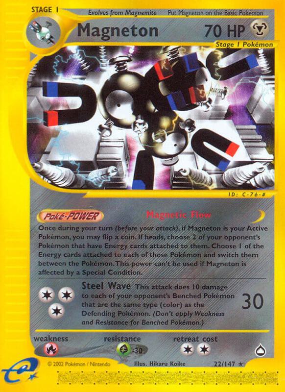 Magneton Pokemon card from Aquapolis