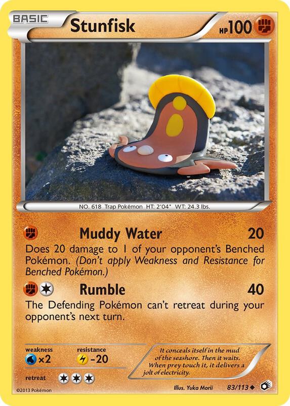 Stunfisk Pokemon card from Legendary Treasures