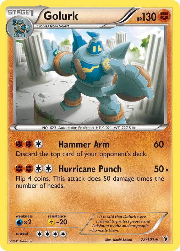 Golurk Pokemon card from Noble Victories
