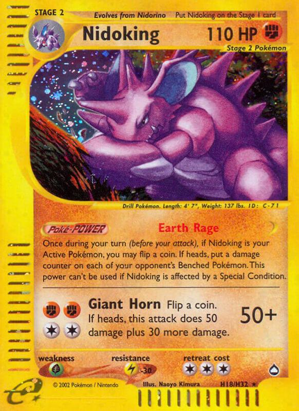 Nidoking (H18) Pokemon card from Aquapolis