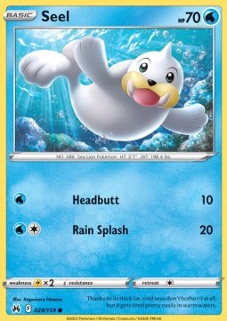 Seel Pokemon card from Crown Zenith