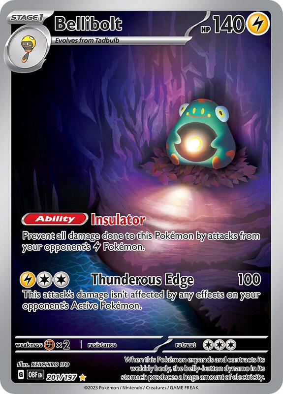 Bellibolt Pokemon card from SV03: Obsidian Flames