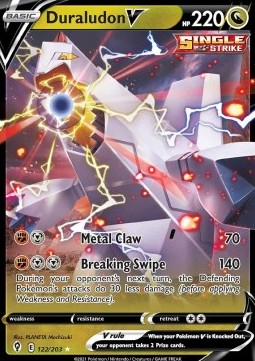 Duraludon V Pokemon card from Evolving Skies