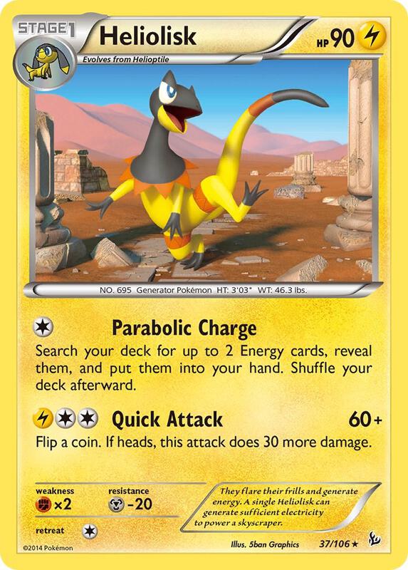 Heliolisk Pokemon card from XY - Flashfire
