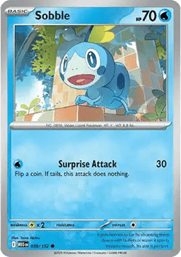 Sobble Pokemon card from Mega Evolution