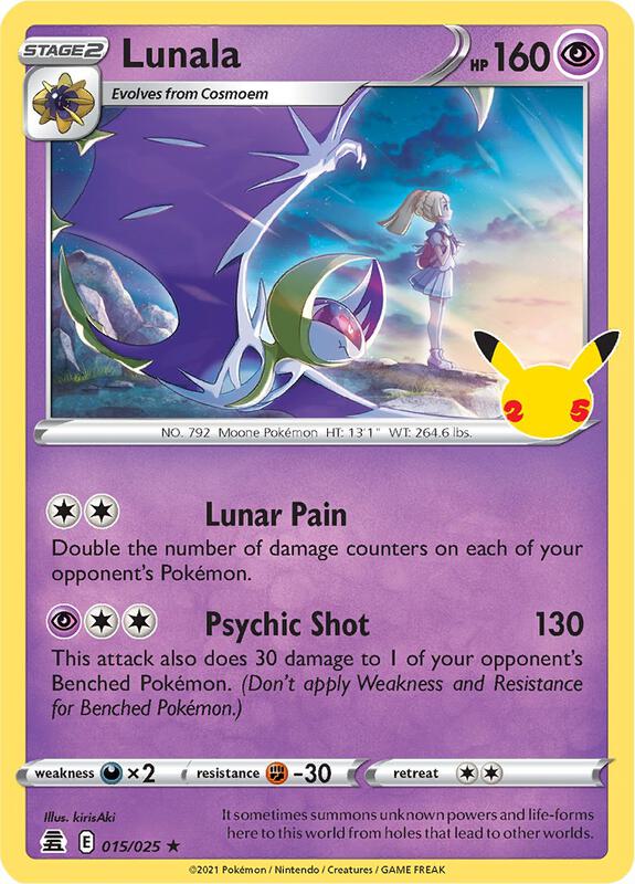 Lunala Pokemon card from Celebrations
