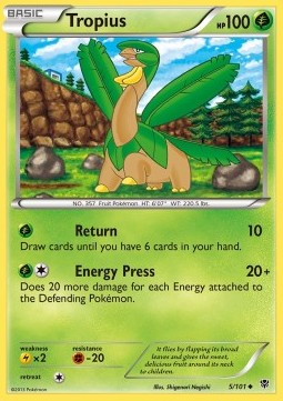 Tropius Pokemon card from Plasma Blast