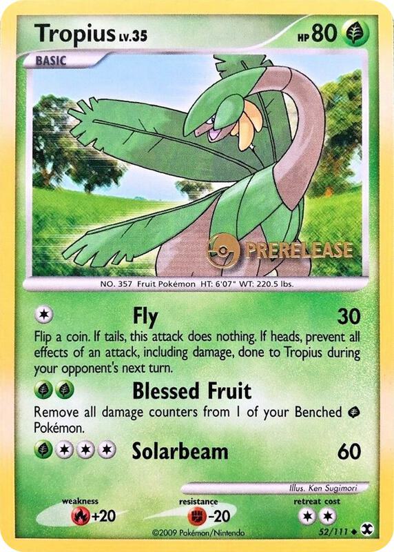 Tropius Pokemon card from Nintendo Promos