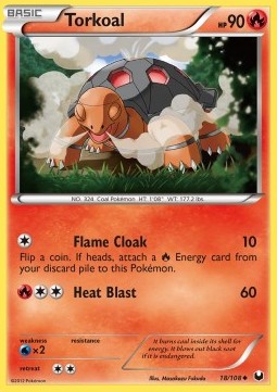 Torkoal Pokemon card from Dark Explorers