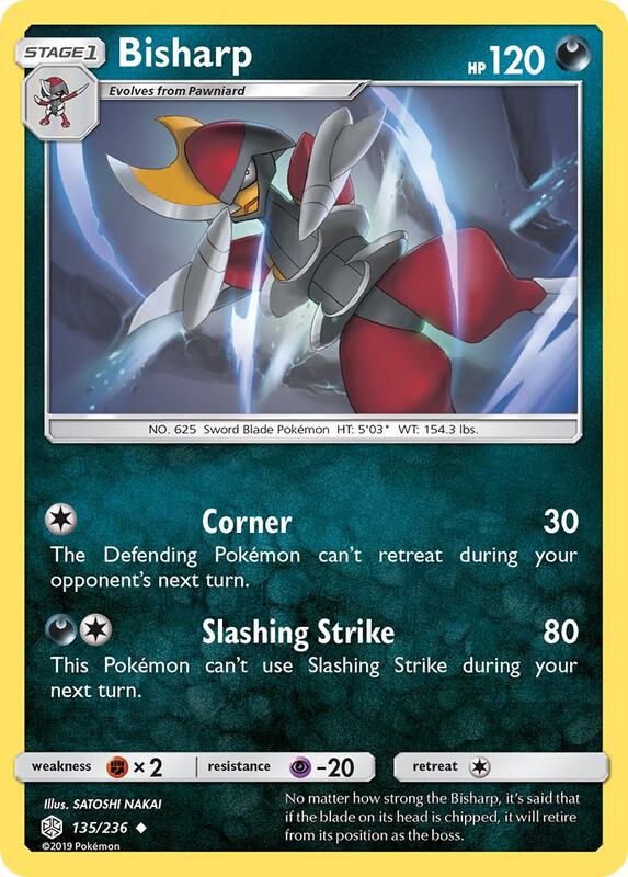 Bisharp Pokemon card from SM - Cosmic Eclipse