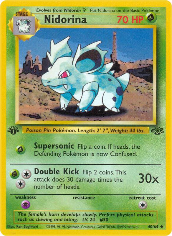 Nidorina Pokemon card from Jungle