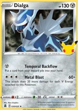 Dialga Pokemon card from Celebrations