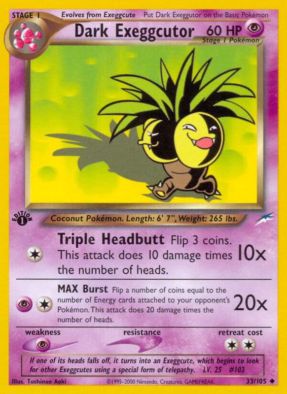 Dark Exeggcutor Pokemon card from Neo Destiny