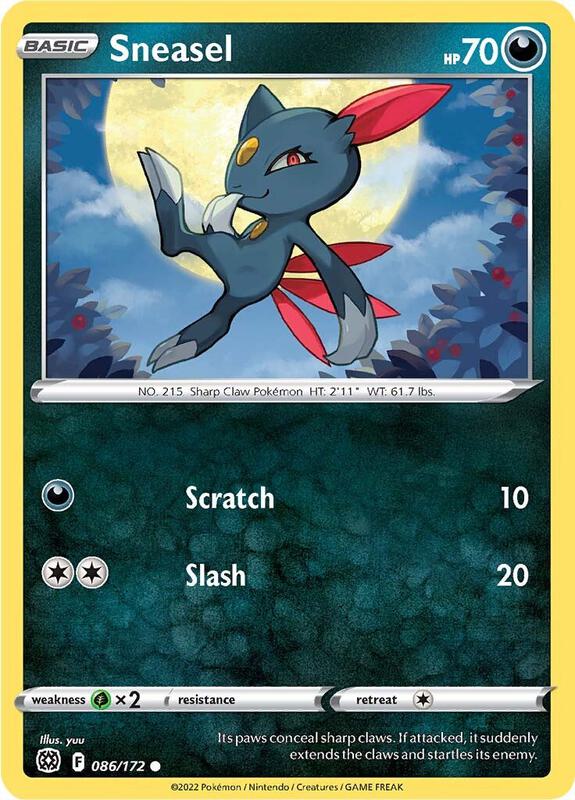 Sneasel Pokemon card from SWSH09: Brilliant