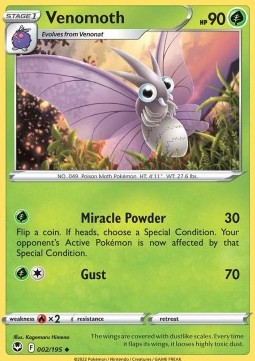 Venomoth Pokemon card from Silver Tempest