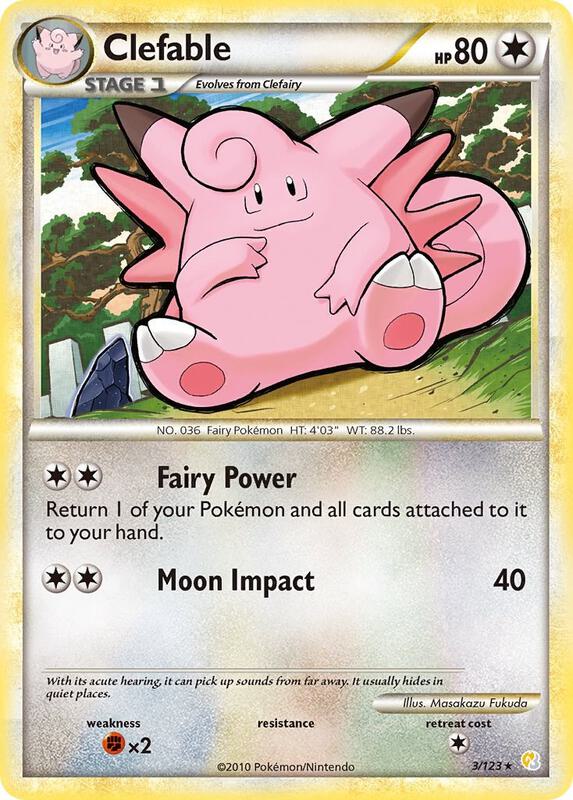 Clefable Pokemon card from HeartGold SoulSilver