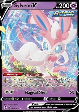 Sylveon V Pokemon card from Evolving Skies