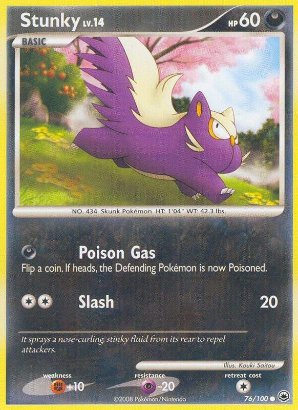 Stunky Pokemon card from Majestic Dawn