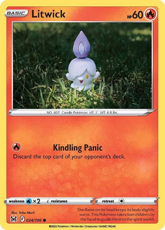 Litwick Pokemon card from SWSH11: Lost Origin