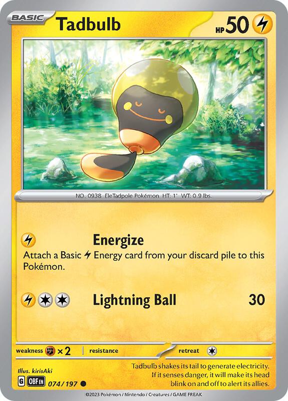 Tadbulb 074/197 Pokemon card from SV03: Obsidian Flames