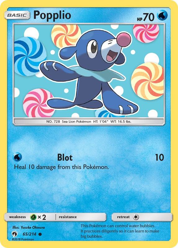 Popplio (65) Pokemon card from SM - Lost Thunder