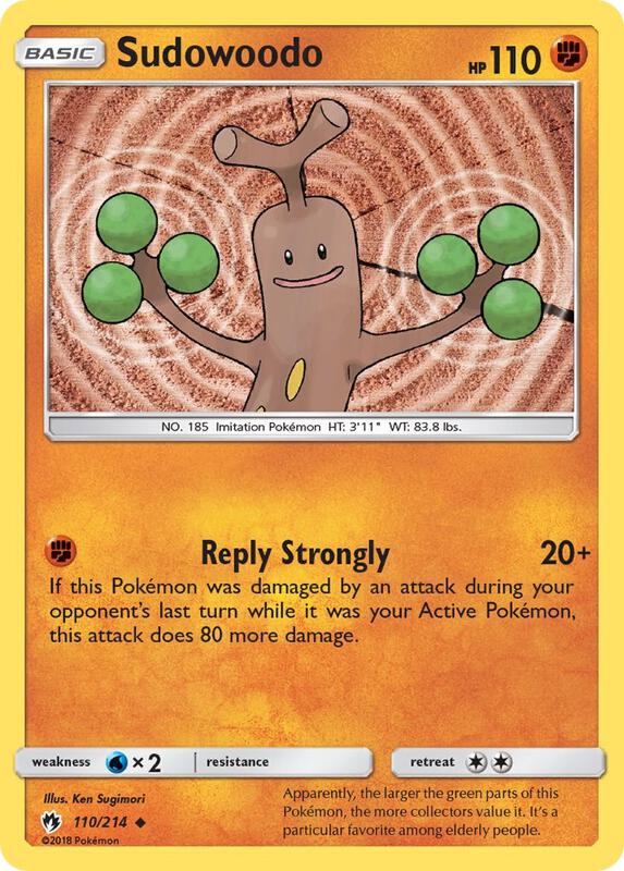 Sudowoodo Pokemon card from SM - Lost Thunder