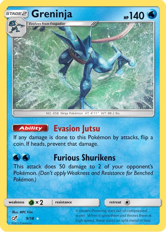 Greninja Pokemon card from Detective Pikachu