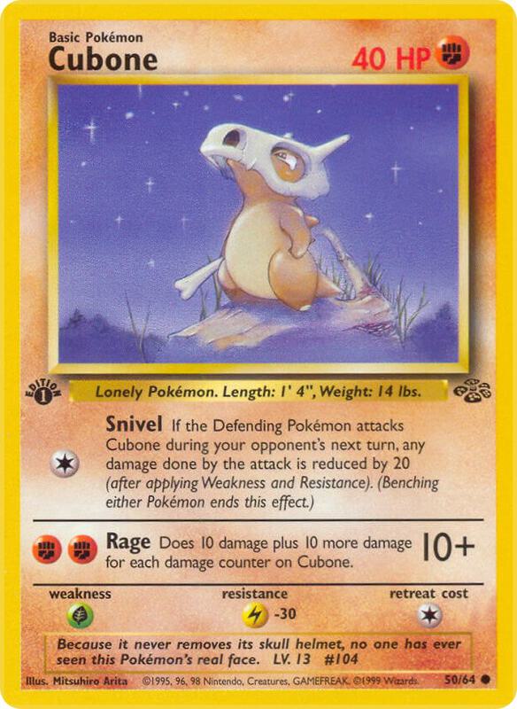 Cubone Pokemon card from Jungle