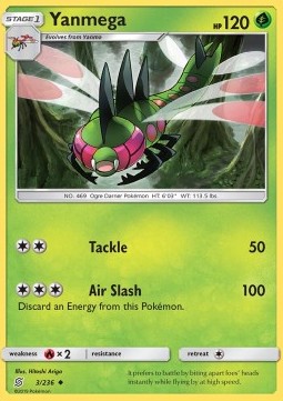 Yanmega Pokemon card from Unified Minds