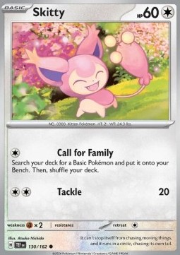Skitty Pokemon card from Temporal Forces